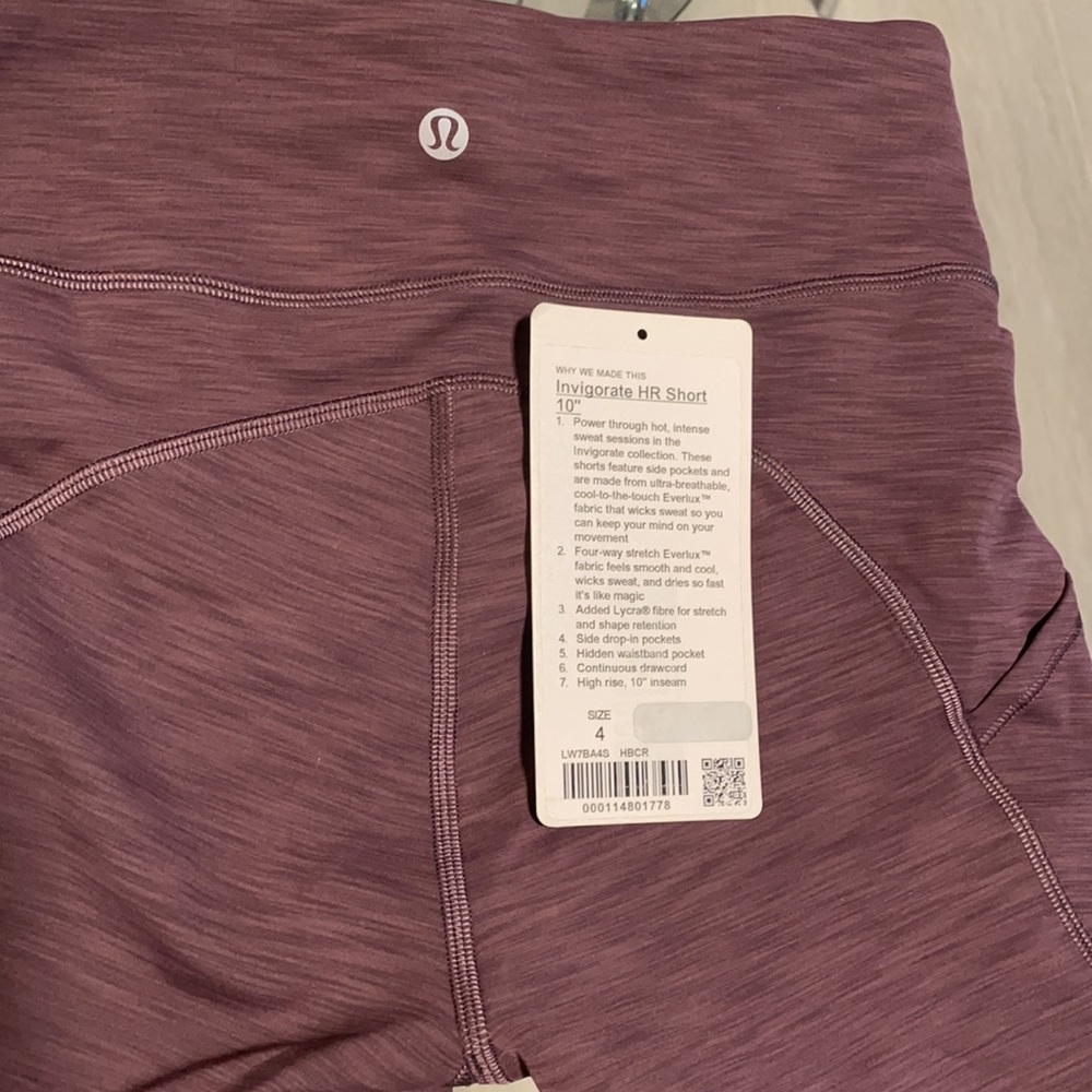 Lululemon invigorate high rise short 10”